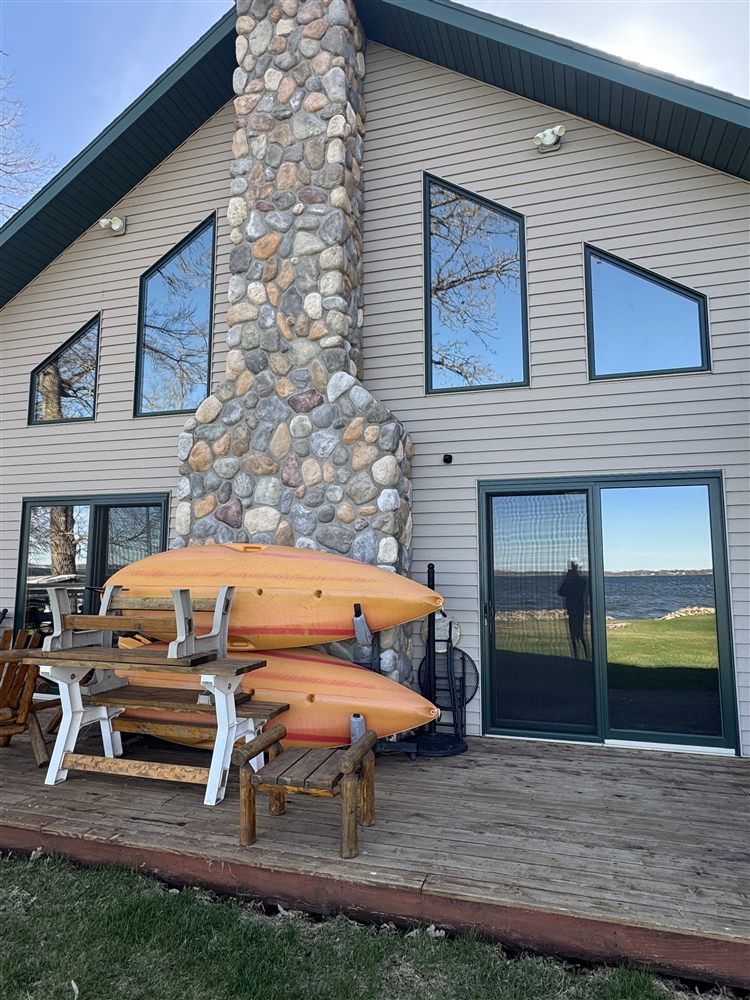 Lake home with tinted windows